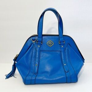 OrYany Anabelle Royal Blue Pebbled Leather Satchel Bag